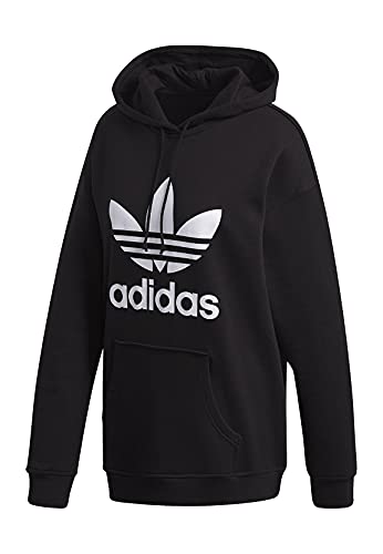 Felpa Adidas Adicolor Trefoil H, con Cappuccio Donna, Nero