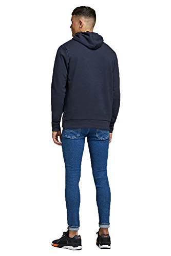 Felpa JACK &amp; JONES - Felpa da uomo con cappuccio e logo, Blu Navy Blazer Dettagli: Reg Fit 19