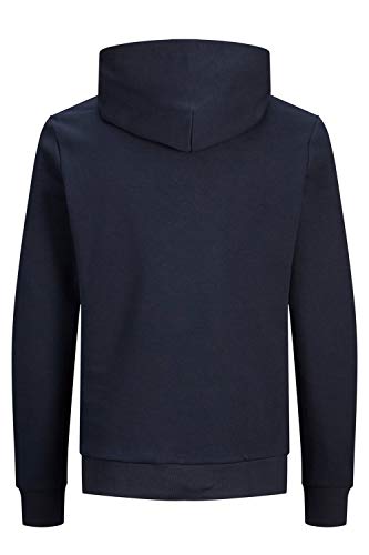 Felpa JACK &amp; JONES - Felpa da uomo con cappuccio e logo, Blu Navy Blazer Dettagli: Reg Fit 19