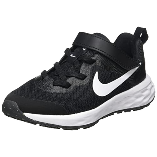 Scarpe Nike Revolution 6 PSV , Scarpe da Corsa Unisex - Bambini e Ragazzi, Nero/Bianco-Dk Grigio Fumo