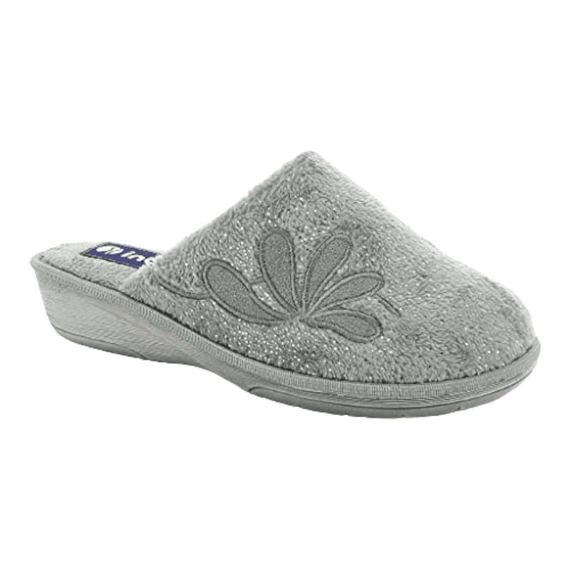 Pantofole Inblu Ricamo di Petali, Donna, Grigio | Blu