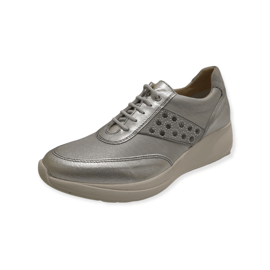 Scarpe Donna Agorà Sneakers Casual Made in Italy, Grigio | Perla