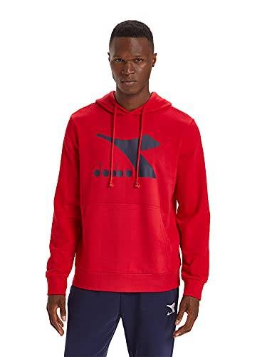 Felpa Diadora - Hoodie Big Logo per Uomo, Rosso | Blu | Nero