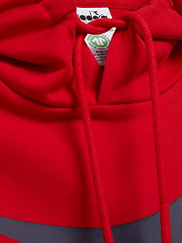 Felpa Diadora - Hoodie Big Logo per Uomo, Rosso | Blu | Nero