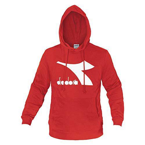 Felpa Diadora - Hoodie Big Logo per Uomo, Rosso | Blu | Nero