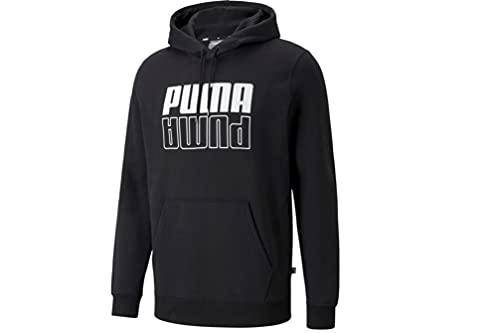 Felpa PUMA Power Logo Hood, Nero, Uomo